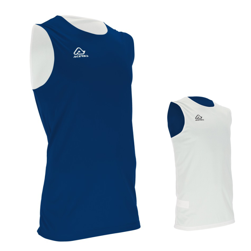 Camisola Sem Mangas Reversível Basquetebol Acerbis Phill Blue Navy - White