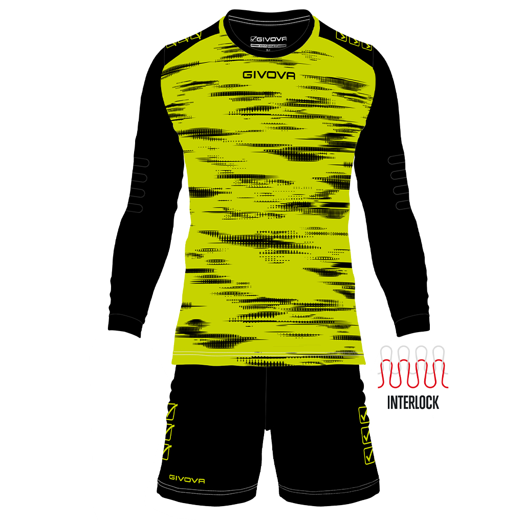 Kit Guarda Redes Givova Difesa - Preto - Amarelo Fluor