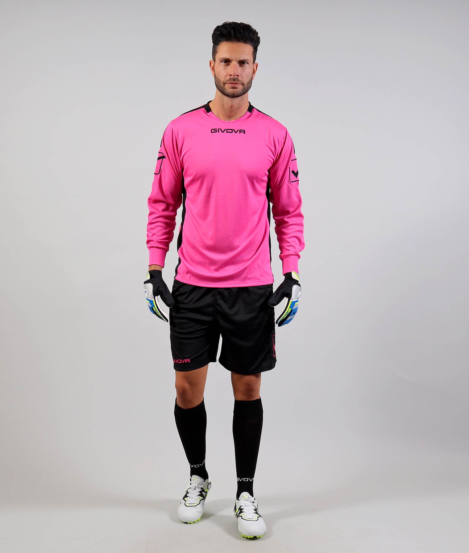 Kit Guarda Redes Givova Hyguana - Rosa Fluo - Preto   