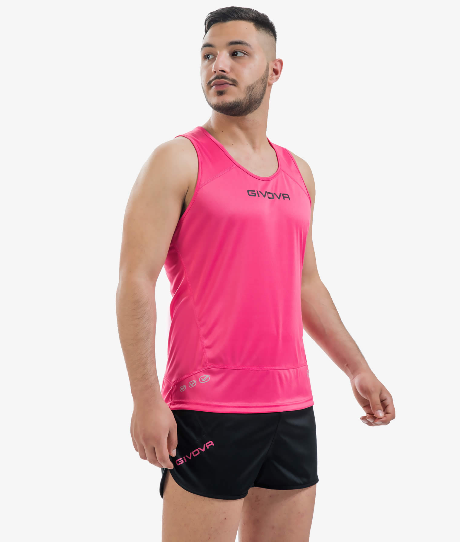Kit Running New York Givova - Rosa Fluo - Preto