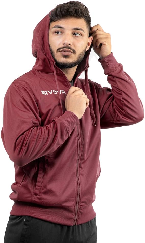 Sweatshirt Com Capuz Givova 500 Full Zip - Bordeaux